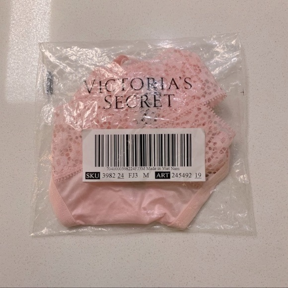 Millennial Pink Banded Lace Strappy Cut-Out Thong Panty - Picture 6 of 7